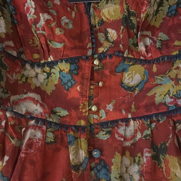 TRISH SCULLY , brand new , Floral pattern Red Midi Dress size S - Picture 7 of 11